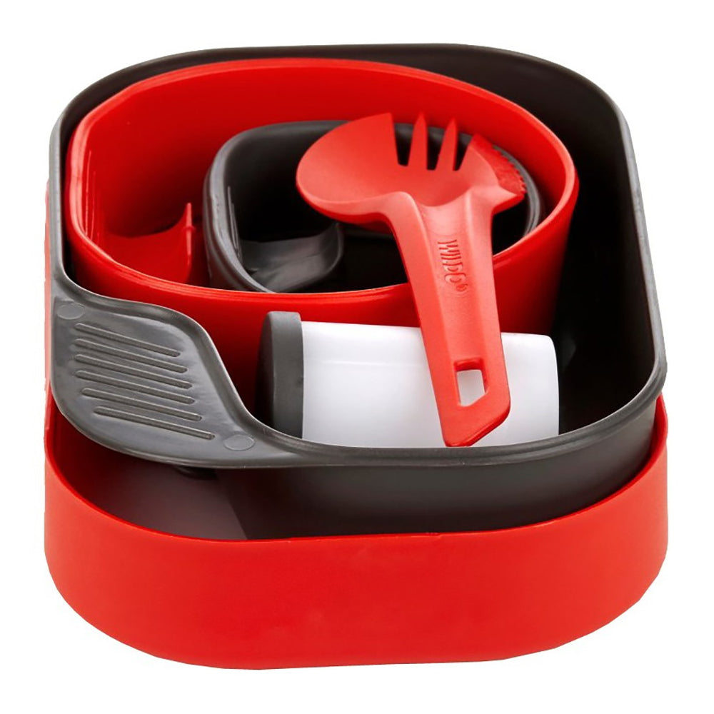 Wildo Camp-A-Box Complete Camping Kit Utensils/Bowl/Plate/Cup Dinner Set Red (7 Pieces)