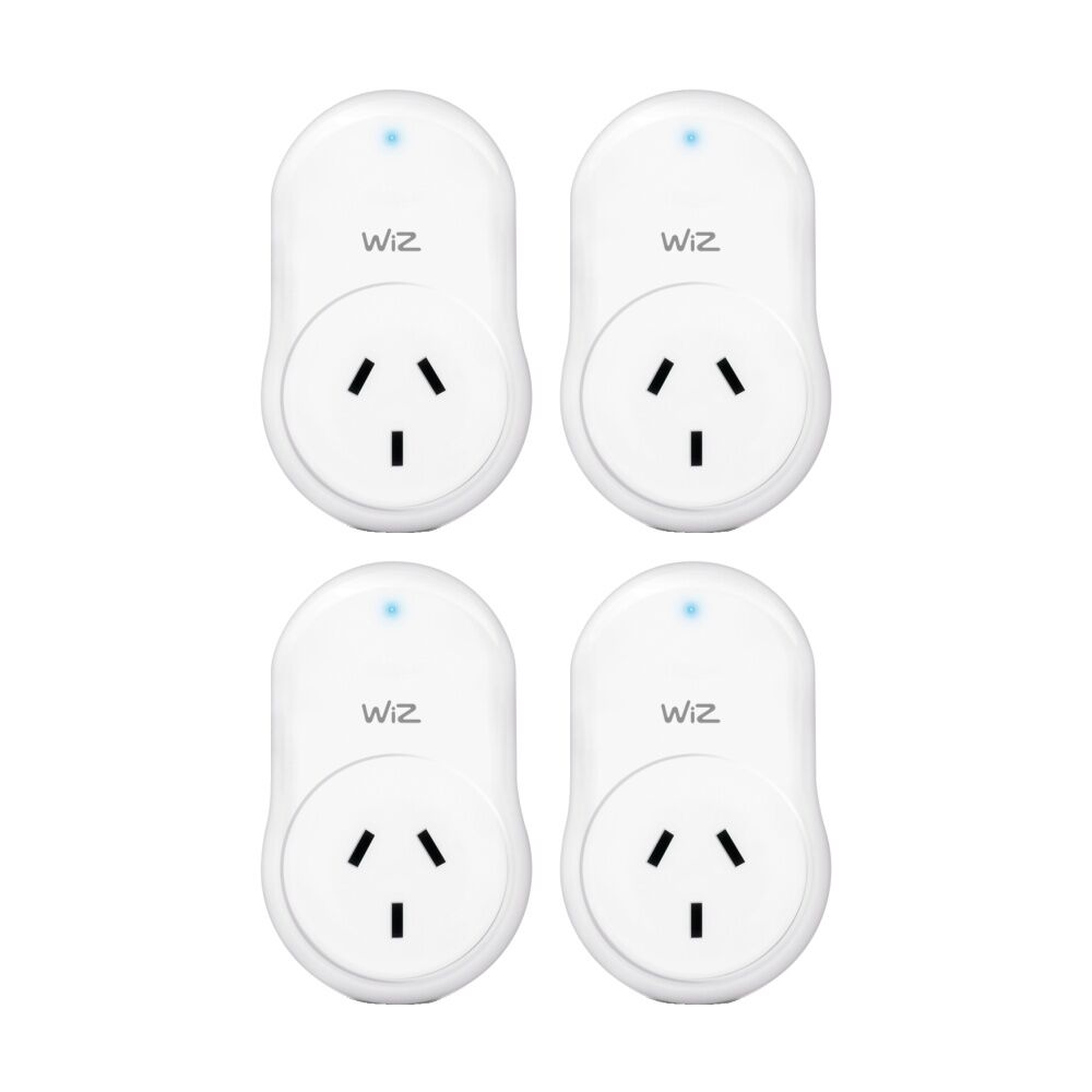 Wiz Connected Smart Wall Socket Plug w/ Smartphone/Voice Control AU/NZ (4 Pack)