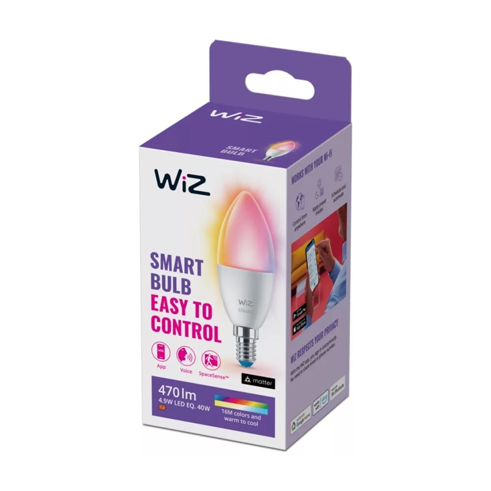 Wiz Connected Color & Tunable White Candle Gen2 LED Smart Lightbulb E14 (2 Pack) — image 3