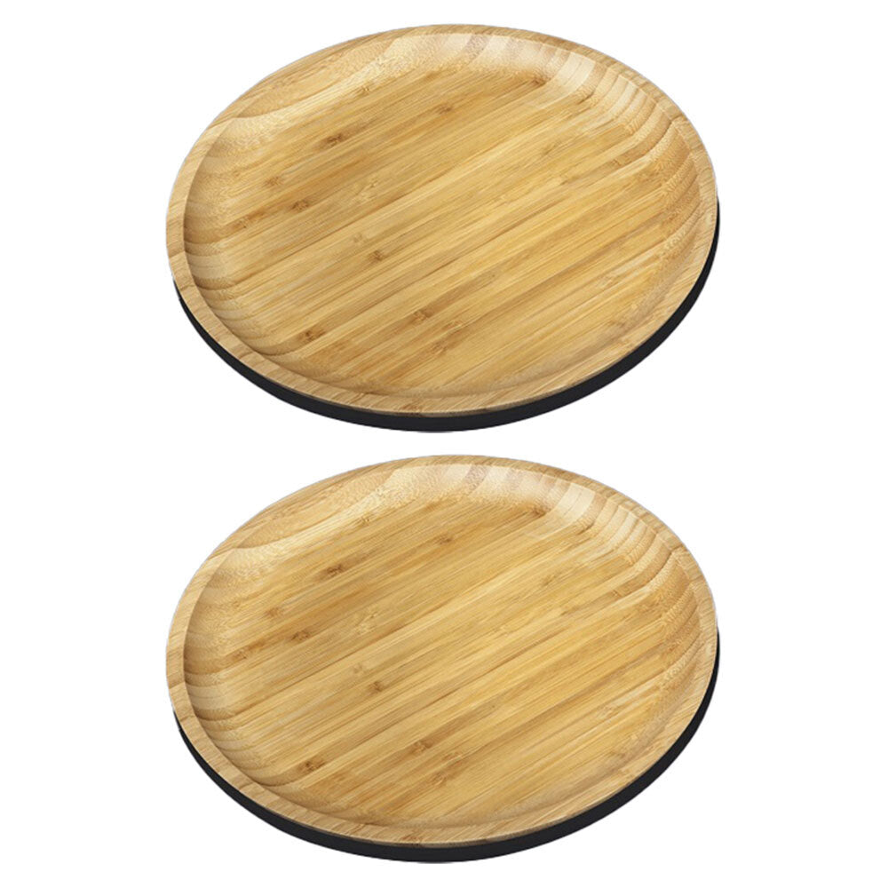 Wilmax England Round 15cm Bamboo Serving Dinner Plate Tableware Dish Natural (2 Pack)