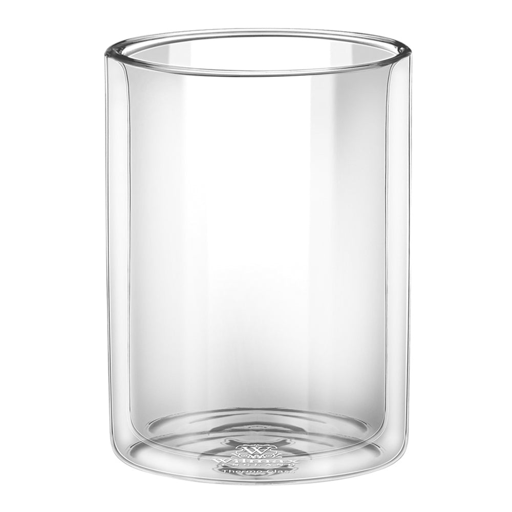 Wilmax England Thermo 100ml Straight Glass Cup Double Wall Drinkware Clear (6 Pieces) — image 2