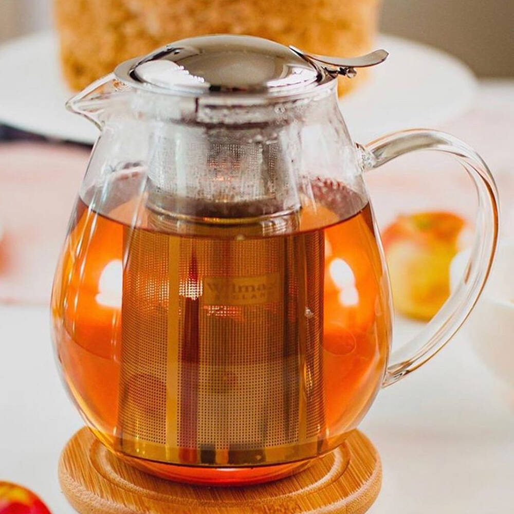 Wilmax England Thermo Glass 850ml Teapot Container Glassware w/ Handle Clear — image 2