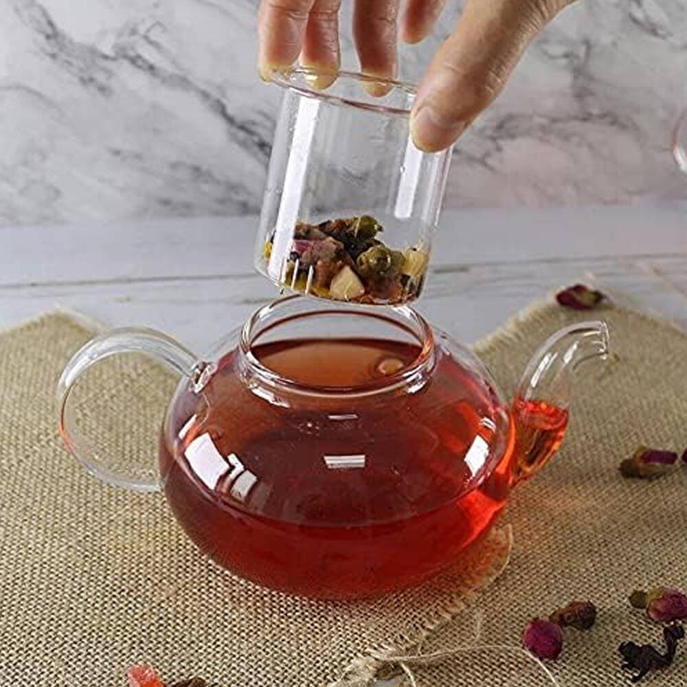 Wilmax England Thermo Glass 620ml Tea Pot Container Glassware w/ Handle Clear — image 4