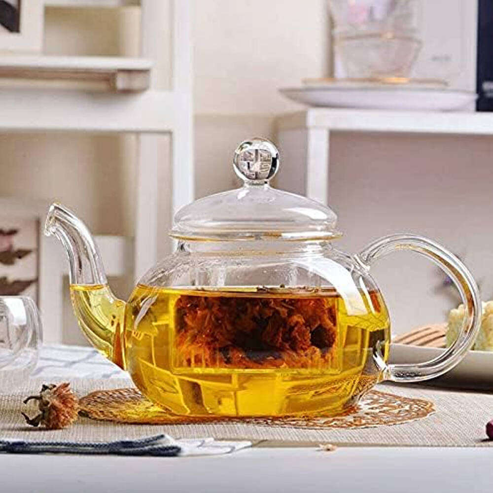 Wilmax England Thermo Glass 620ml Tea Pot Container Glassware w/ Handle Clear — image 2