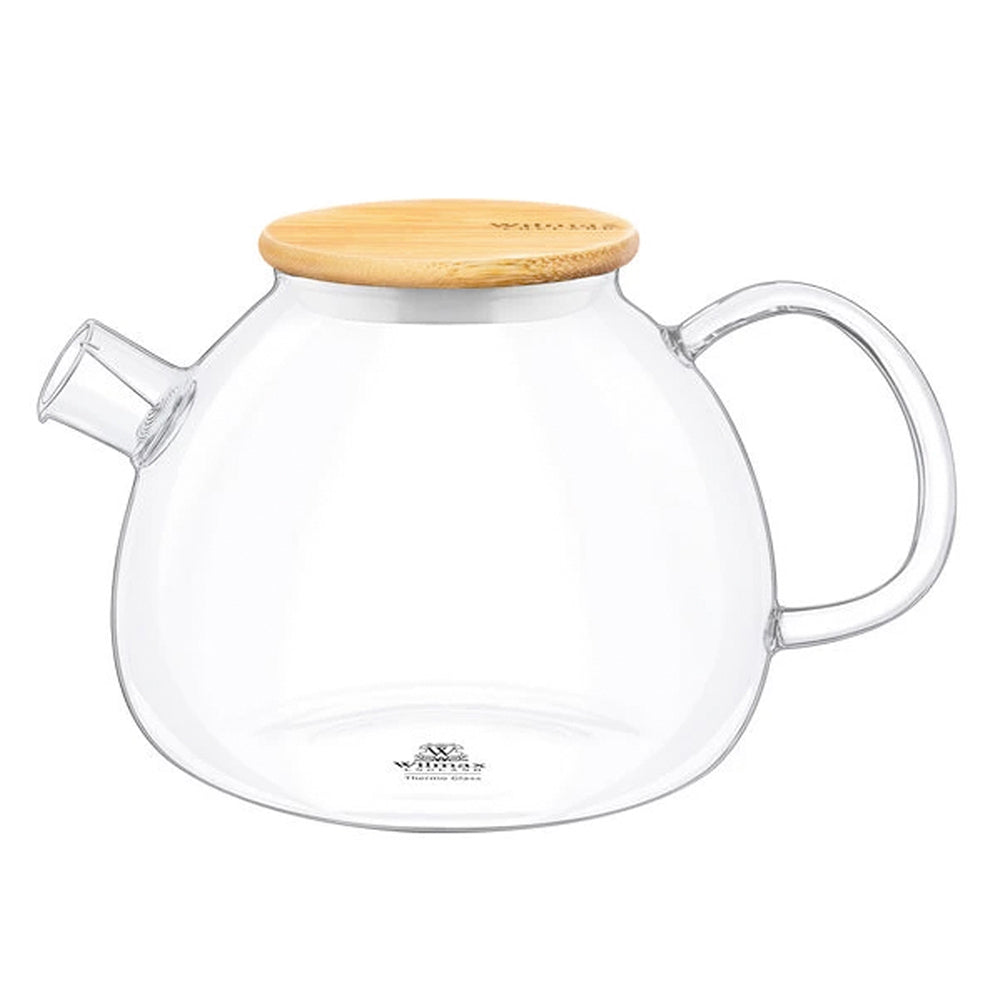Wilmax England Thermo Glass 1000ml Teapot Container Glassware w/Bamboo Lid Clear