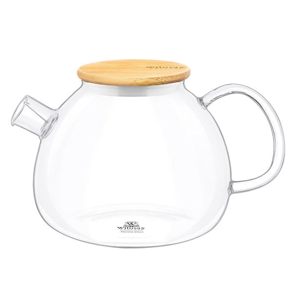 Wilmax England 1200ml Stovetop-Safe Thermo Glass Tea Pot w/ Lid Glassware Clear