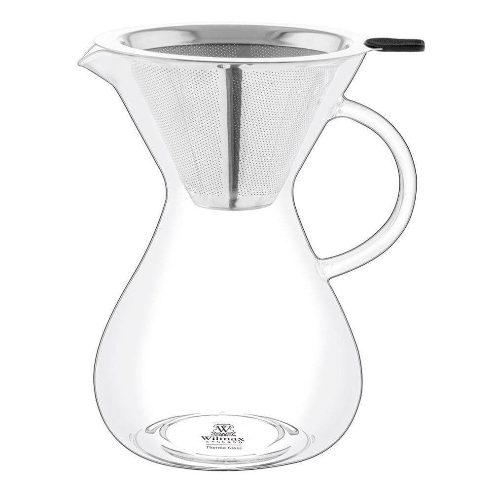 Wilmax England 500ml Thermo Coffee Decanter w/ Stainless Steel Filter Clear