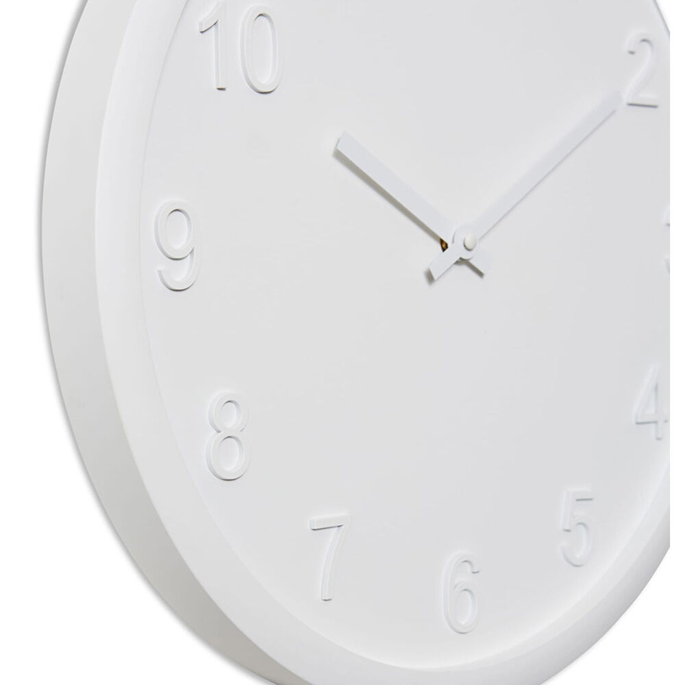 E Style Lenox Wooden Analogue Wall Clock Hanging Decor Round 40cm White — image 2