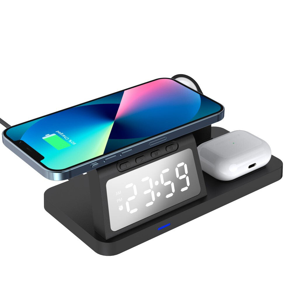 Laser 3in1 Wireless Charging Station/Alarm Clock For Apple Watch/iPhone/AirPods — image 3