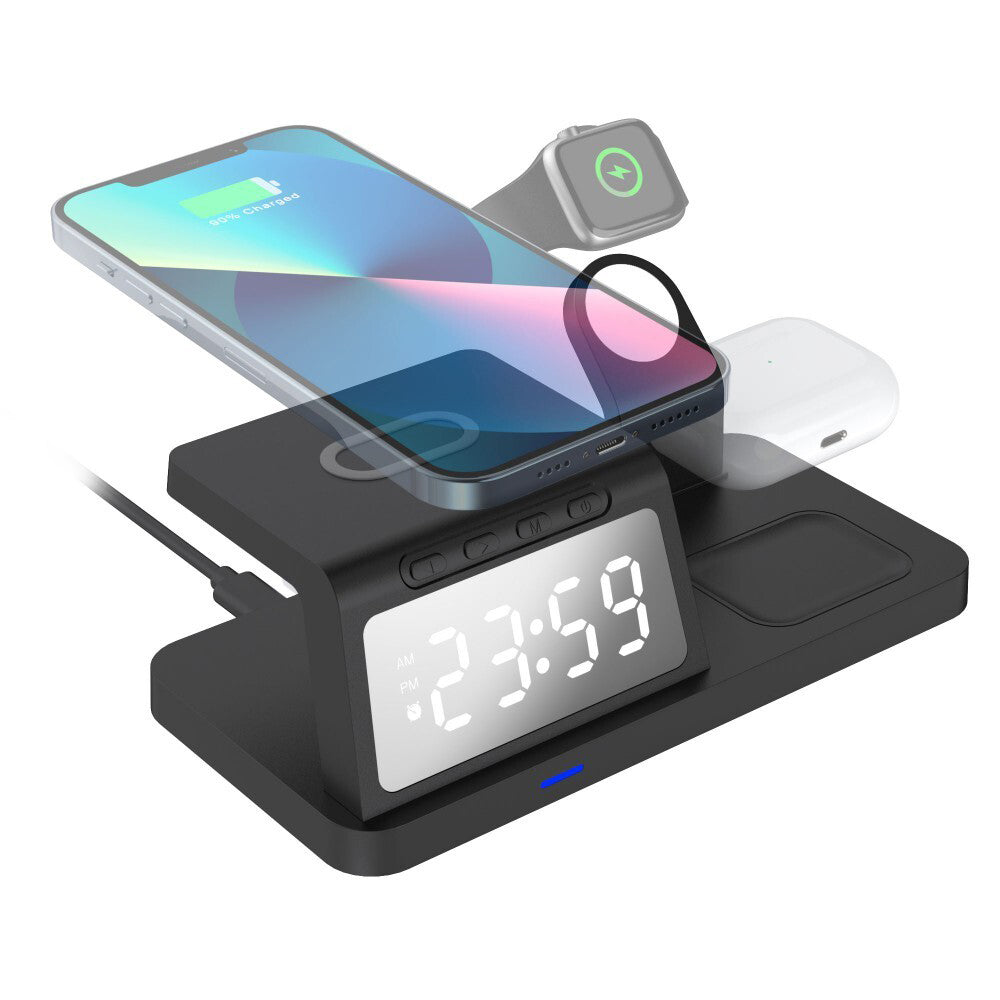 Laser 3in1 Wireless Charging Station/Alarm Clock For Apple Watch/iPhone/AirPods — image 4