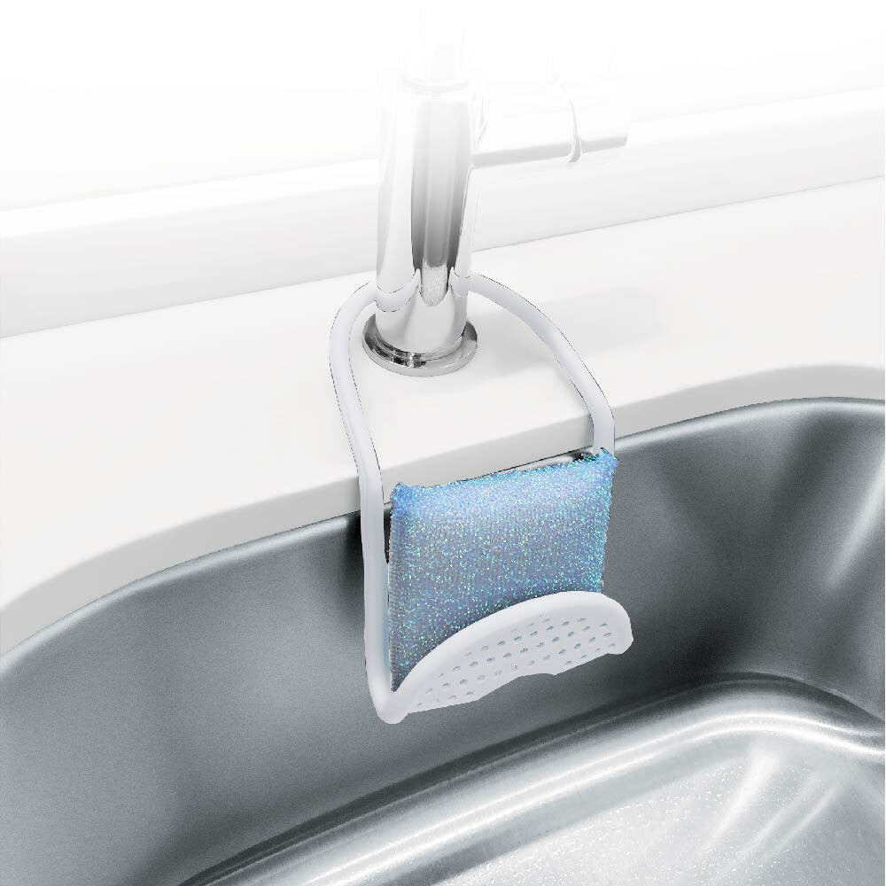 White Magic Adjustable Kitchen Sink Silicone Caddy Storage Organiser White (3 Pack) — image 3