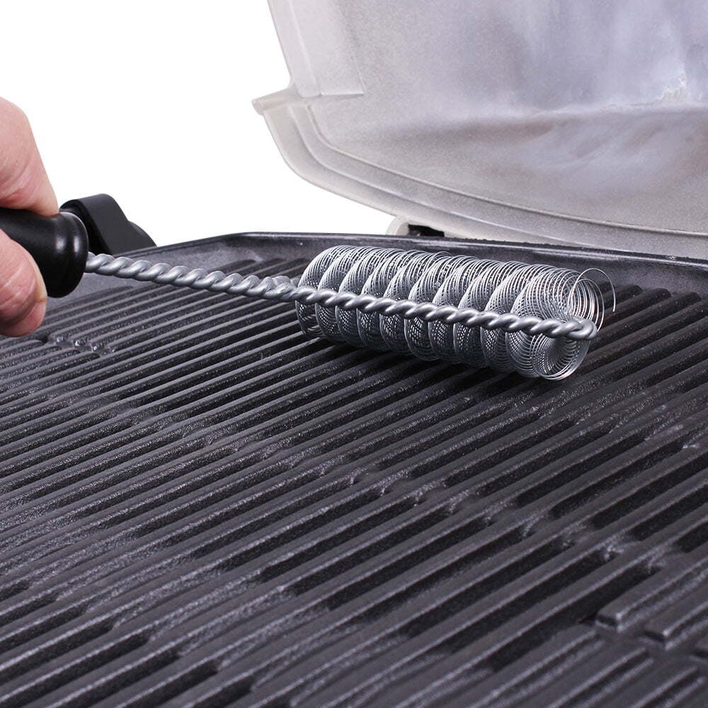 White Magic Medium 40cm Cleaning Barbecue Grill Brush Double Helix Cleaner Black — image 3