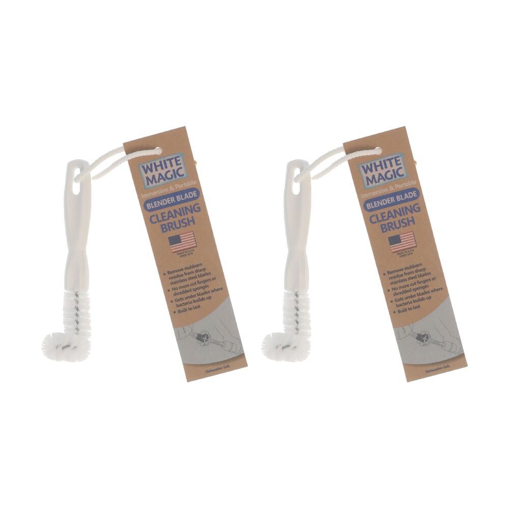 White Magic Blender Blade Cleaning Brush Scrub Universal Fit - White (2 Pack)