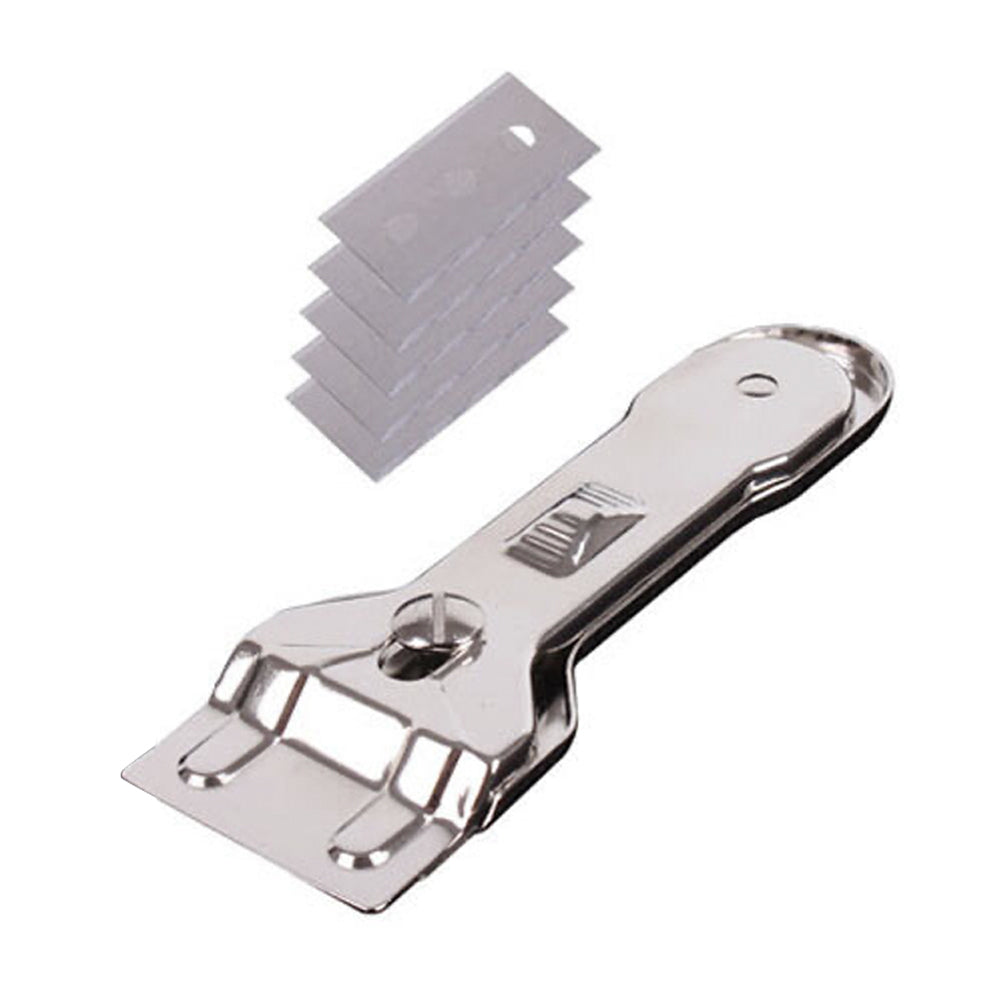 White Magic 14cm Scraper Cooktop Cleaner Spill/Dirt Remover w/5 Blades Silver (2 Pack) — image 2