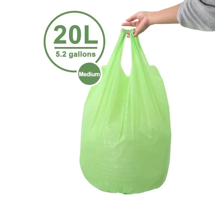 Eco Basics 20L Medium Biodegradable Garbage Bags Waste Storage Container Green — image 2