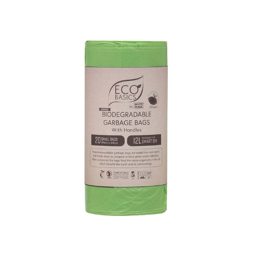 Eco Basics 12L Small Biodegradable Garbage Bags Waste Storage Container Green (4 Pack) — image 2