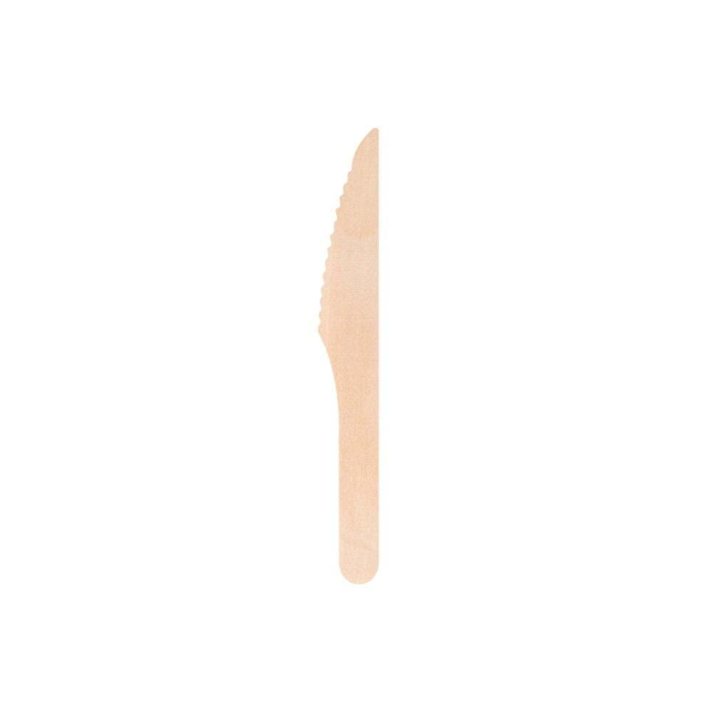 Eco Basics 16.5cm Biodegradable Birchwood Knife Disposable Cutlery Utensil (18 Pieces) — image 3