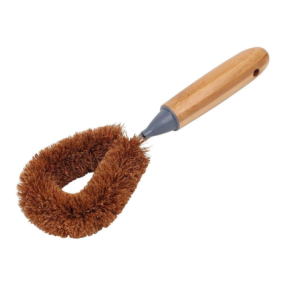 Eco Basics 27cm Coconut Dish/Pot Brush Kitchen Cleaning Tool w/ Bamboo Handle