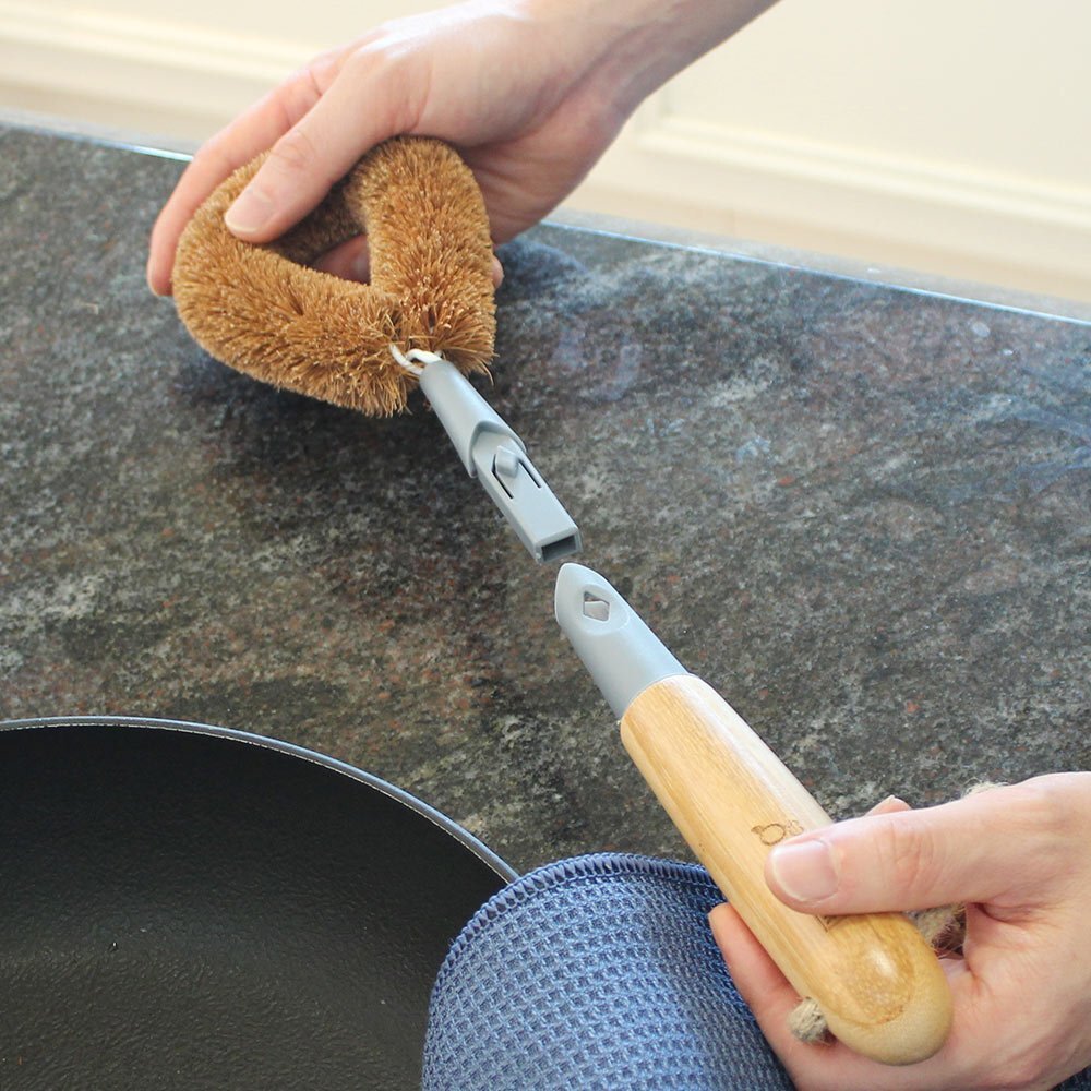 Eco Basics 20.5cm Coconut Dish/Pot Brush Refills Kitchen Cleaning Nylon Bristle — image 3