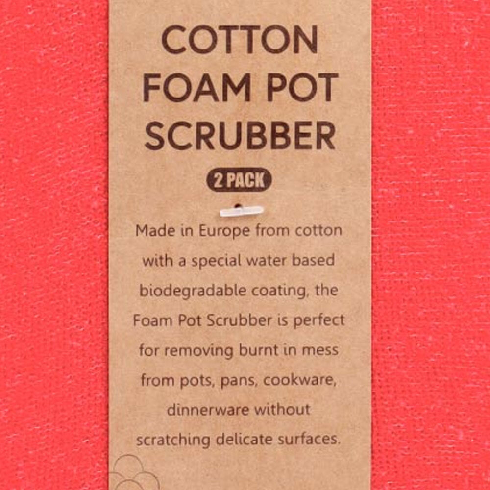 Eco Basics 12x15cm Cotton Foam Kitchen Pot/Pan Scrubber Cookware Cleaner (2 Pack) — image 3