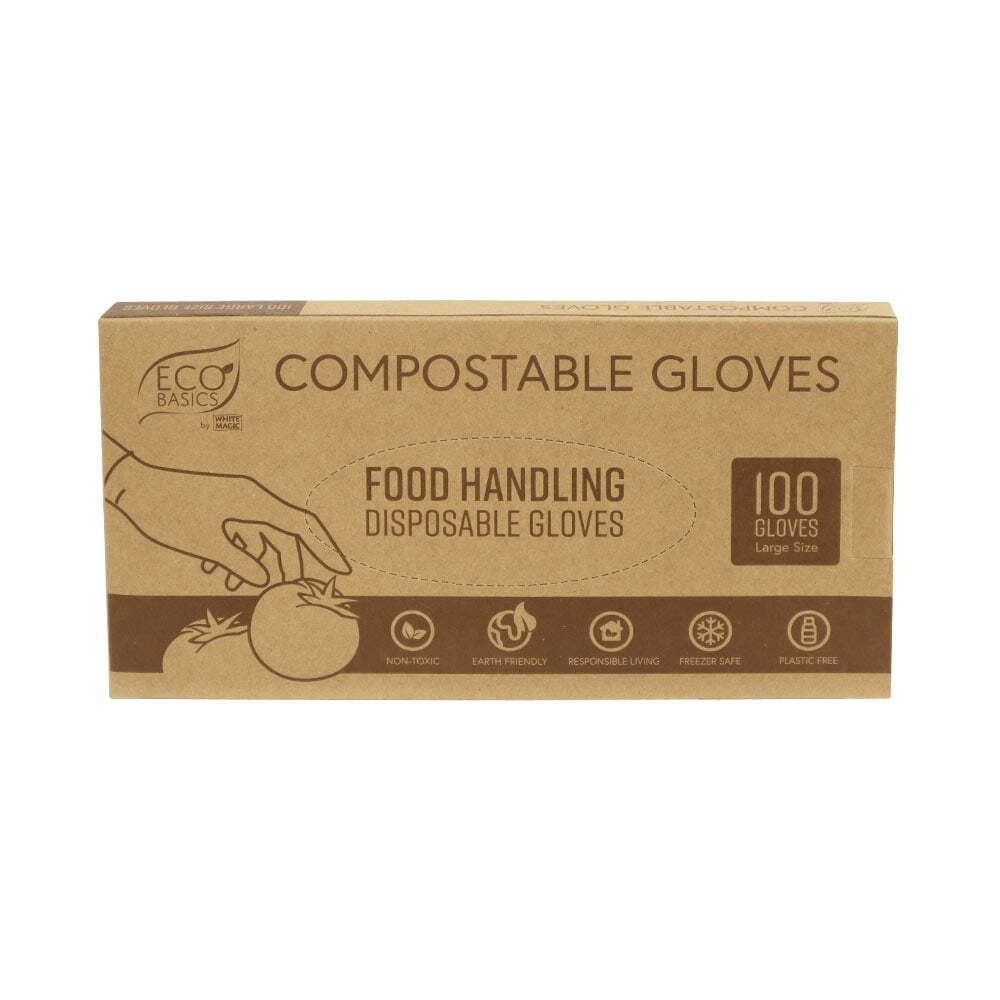 Eco Basics 100pc Eco Basics Compostable/Disposable Food Preparation Gloves Large (2 Pack) — image 3