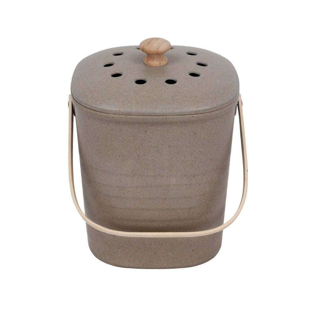 Eco Basics 4L Plant-Based Compost Kitchen Waste Bin Garbage/Trash Pot Granite