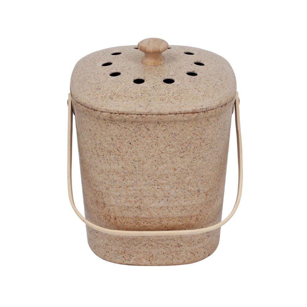Eco Basics 4L Plant-Based Compost Kitchen Waste Bin Garbage/Trash Pot Pebble