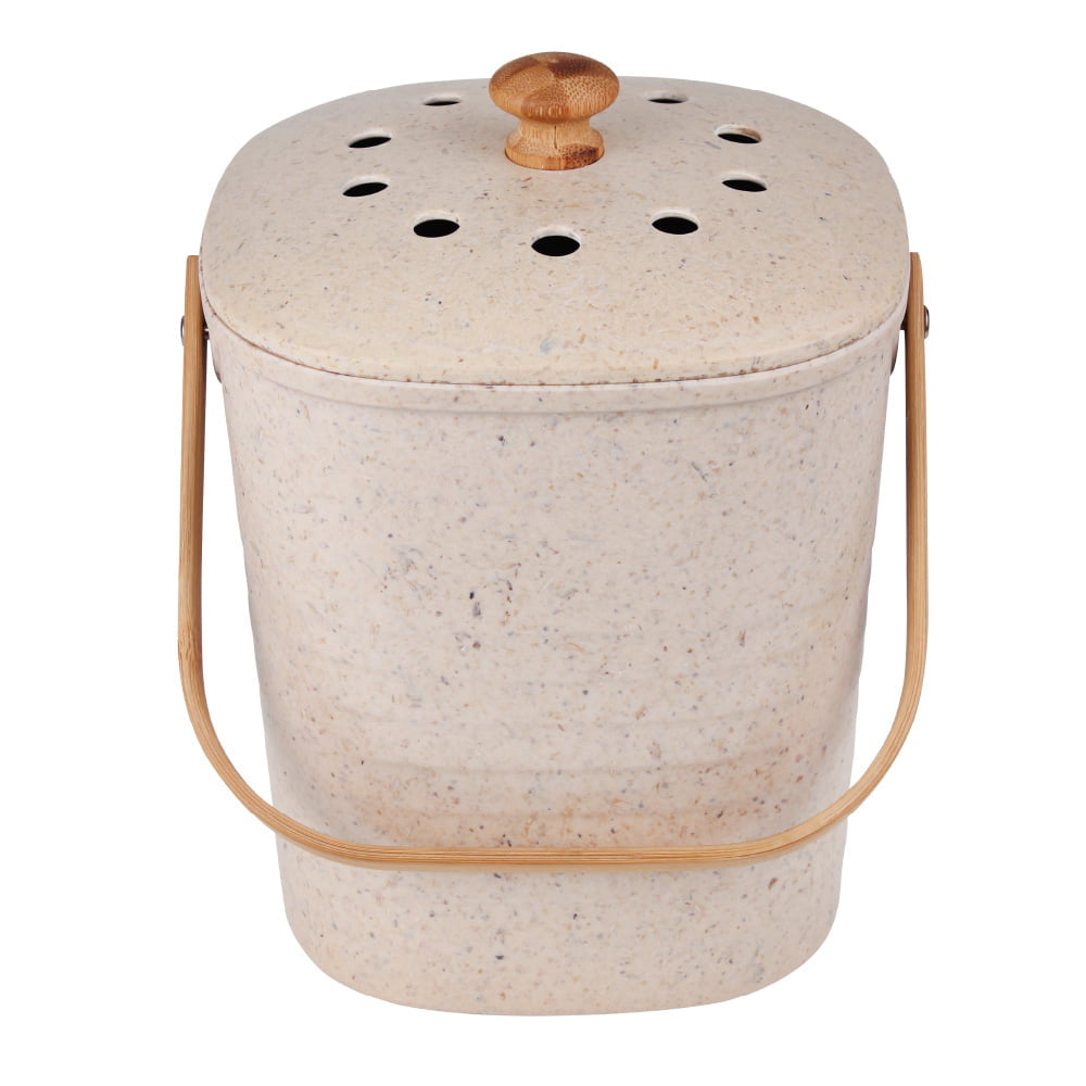Eco Basics Kitchen 6L Compost Waste Bin Container Bucket w/Liners/Filter Pebble