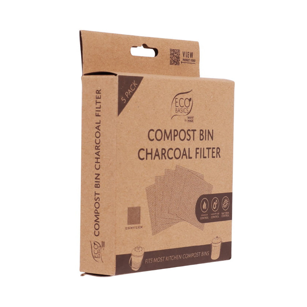 Eco Basics 5pc Eco Basics 12.5cm Charcoal Filter Refills For Kitchen Compost Waste Bin (2 Pack) — image 4