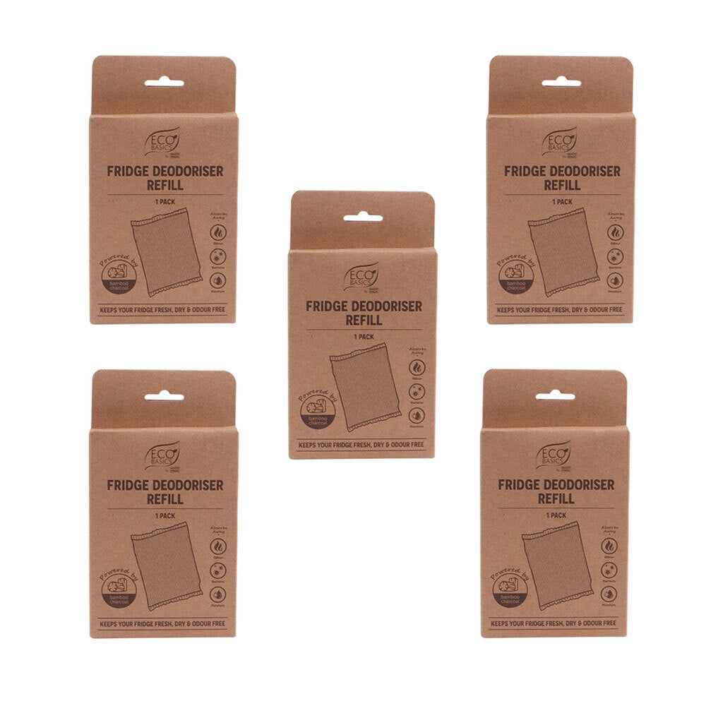 Eco Basics Fridge Deodoriser Refill Charcoal Odour Eliminator Remover White (5 Pack)