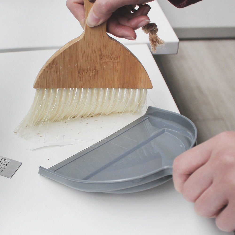 White Magic Bamboo/Recycled Eco Basics Mini Dustpan/Brush Indoor/Outdoor Set — image 2