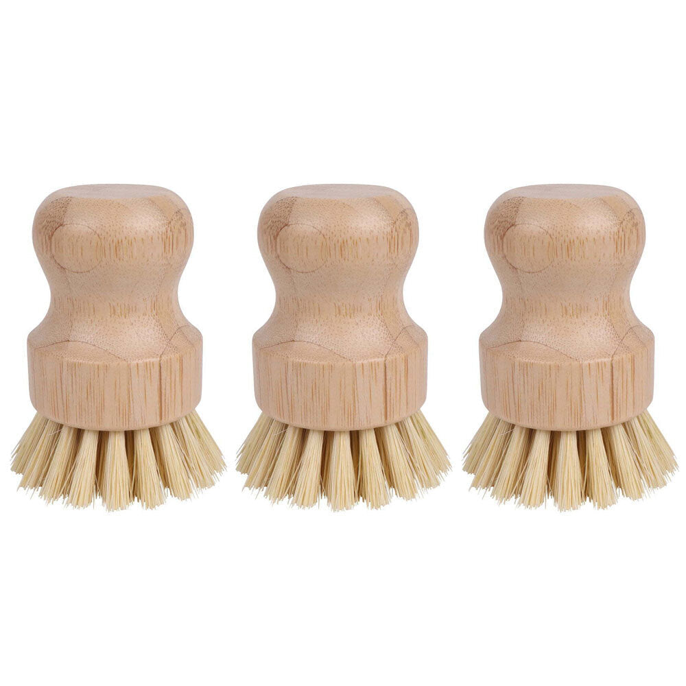 Eco Basics 8cm Plastic Free Kitchen Pan Scrub/Brush Residue Cleaner Remover (3 Pack)