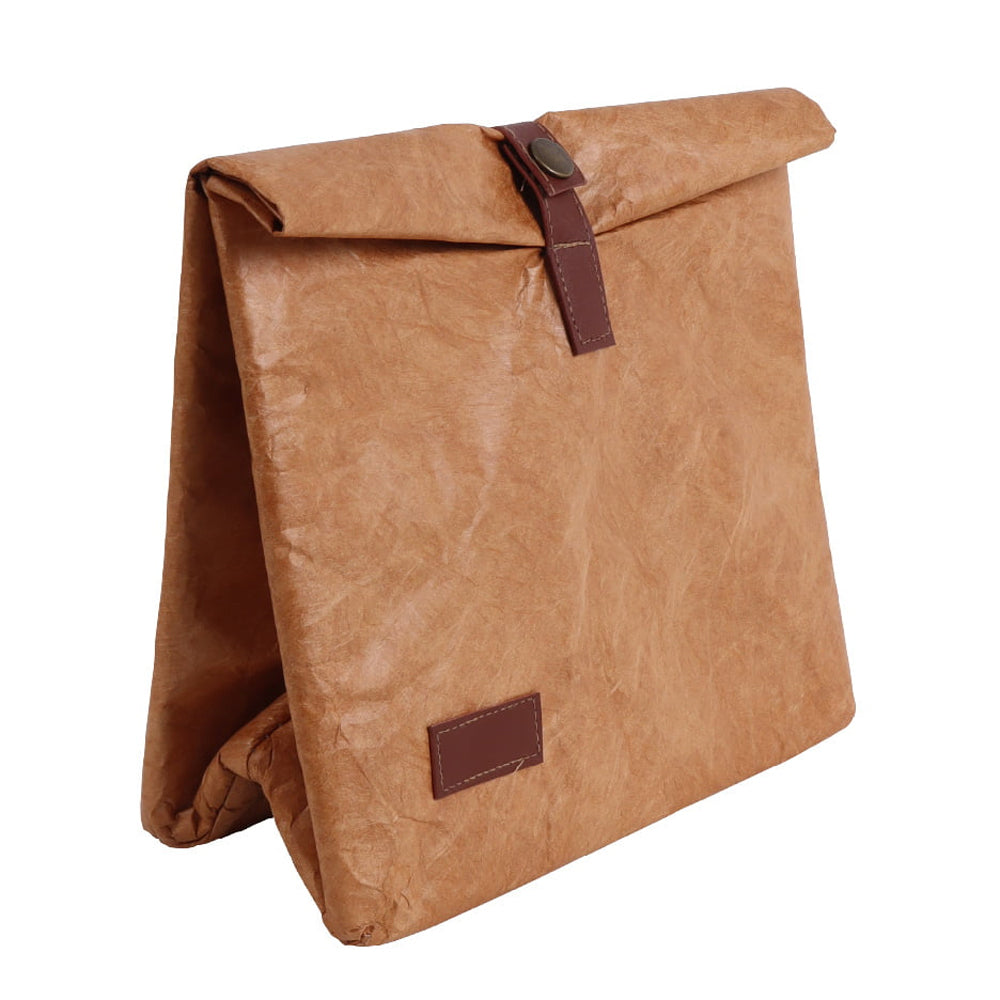 Eco Basics Reusable Insulated Paper Snack/Lunch Bag Waterproof Storage Brown