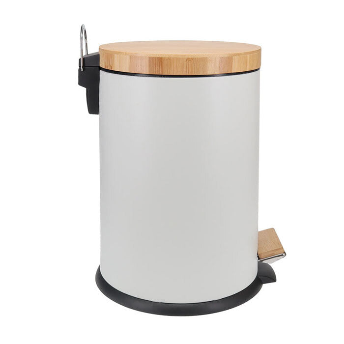 Eco Basics 20L Rubbish Bin/Trash Garbage Can Waste Container Storage Round White — image 3