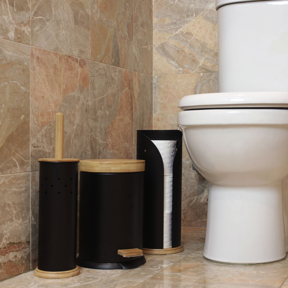 Eco Basics 3L Rubbish Bin/Trash Garbage Can Waste Container Storage Round Black — image 6