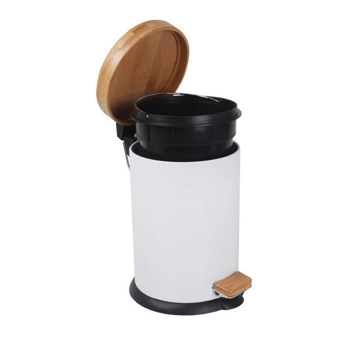 Eco Basics 3L Rubbish Bin/Trash Garbage Can Waste Container Storage Round White — image 3