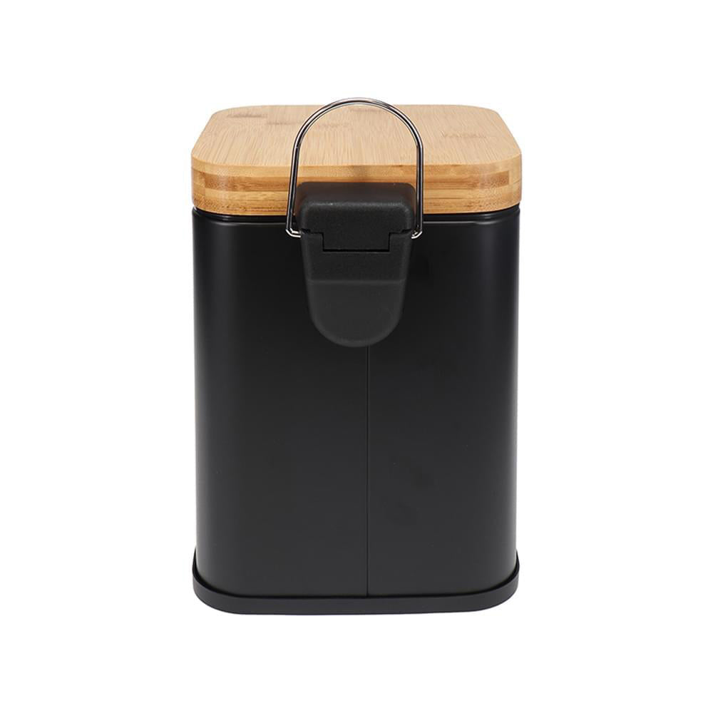 Eco Basics Rubbish Durable Plastic Bin Square 3L w/ Soft Close Lid Black — image 4