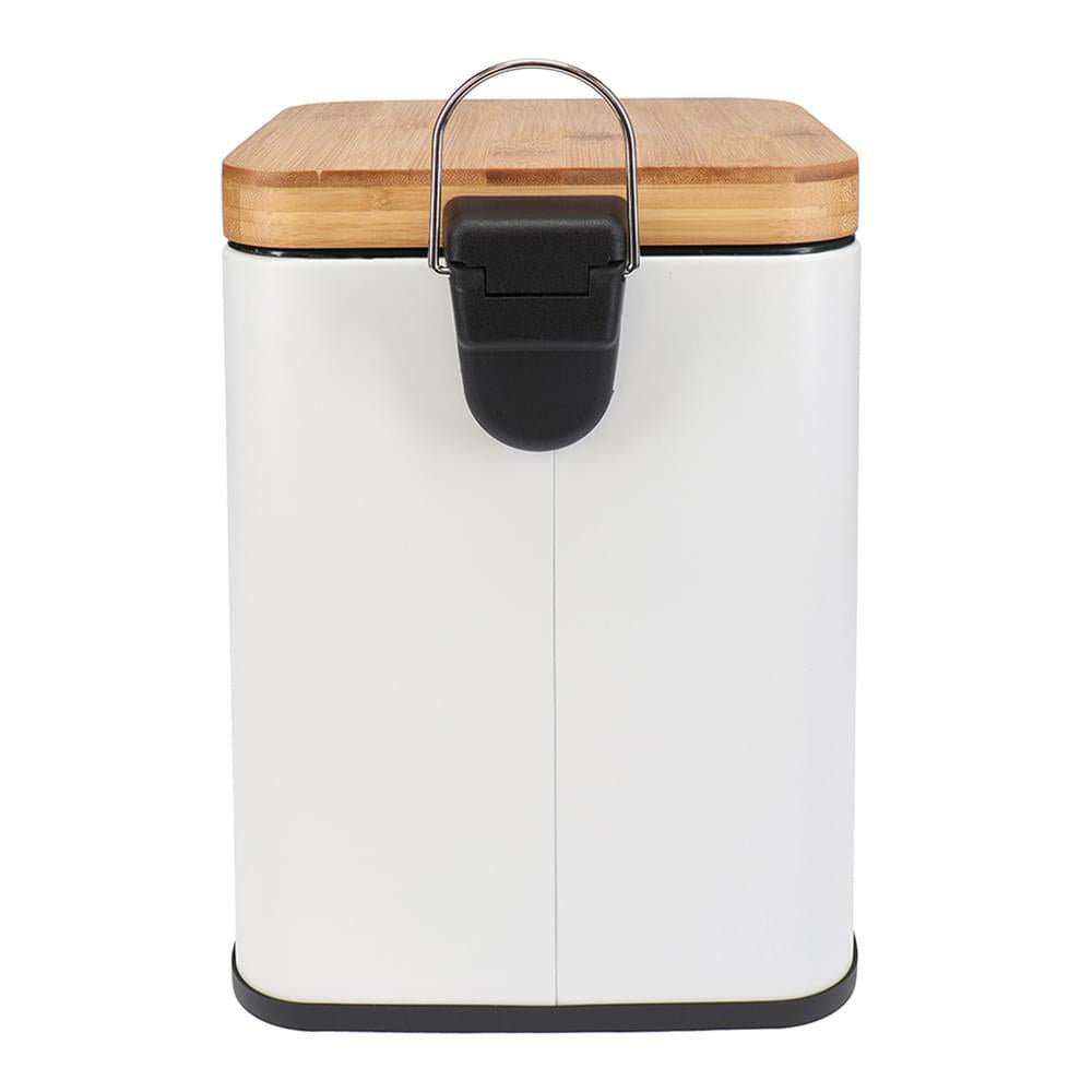 Eco Basics Rubbish Durable Plastic Bin Square 6L w/ Soft Close Lid White — image 4