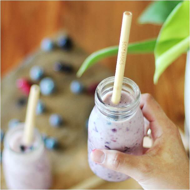 Eco Basics 23cm Reusable Bamboo Drinking Beverage Straws Straight Washable (4 Pack) — image 5
