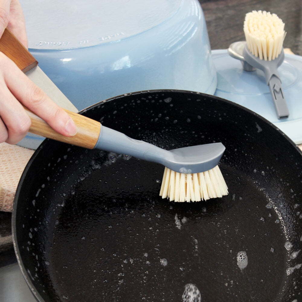 Eco Basics Replaceable Head Dish Cleaning Brush Remover w/ Bamboo Handle (2 Pack) — image 6