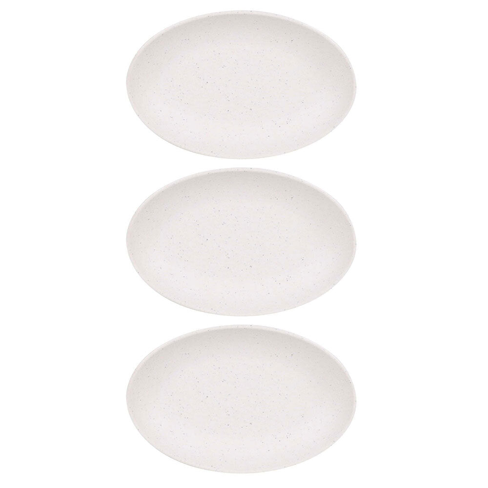 Eco Basics Oval Soap Dish Holder Bath Organiser Tray Storage Container White (3 Pack)