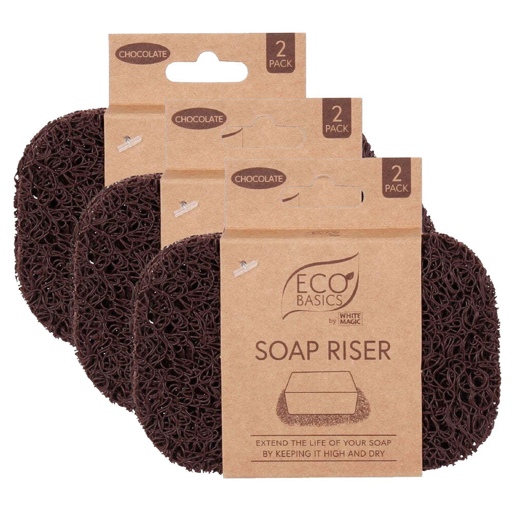 Eco Basics Soap Riser/Dish Elevator Holder Storage Sink Organiser Chocolate (3 Pack)