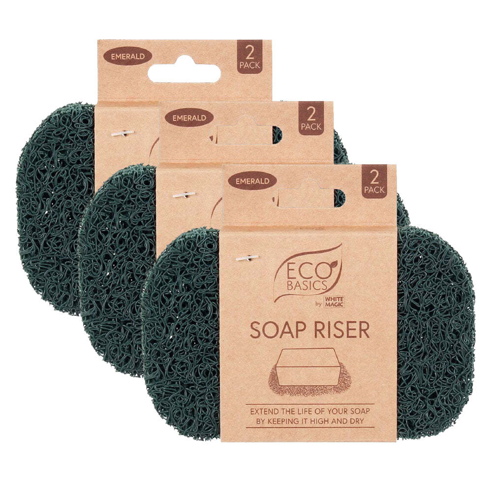 Eco Basics Soap Riser/Dish Elevator Holder Storage Sink Organiser Emerald (3 Pack)