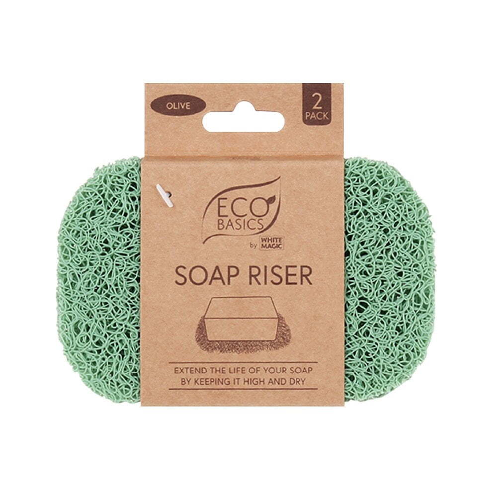 Eco Basics Soap Riser/Dish Elevator Holder Storage Bath/Sink Organiser — Olive