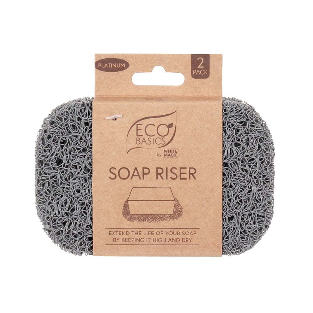 Eco Basics Soap Riser/Dish Elevator Holder Storage Bath/Sink Organiser Platinum