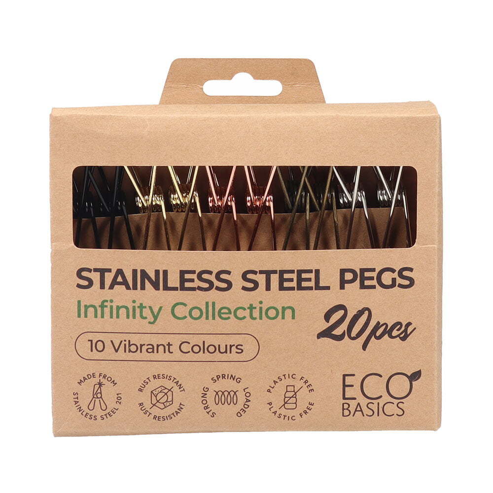 Eco Basics 20pc Eco Basics Stainless Steel Pegs Infinity Collection Clothes Laundry Clip (3 Pack) — image 3