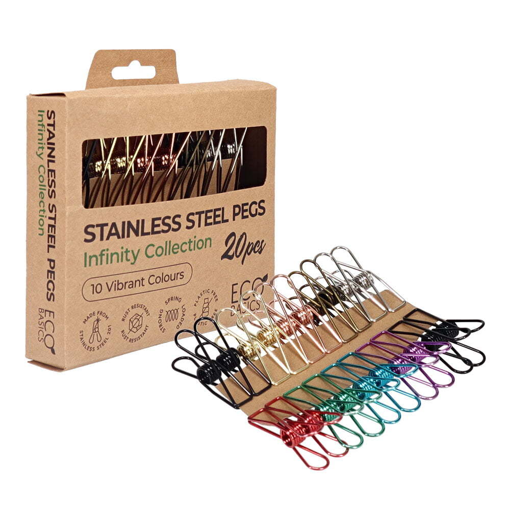 Eco Basics 20pc Eco Basics Stainless Steel Pegs Infinity Collection Clothes Laundry Clip (3 Pack) — image 2