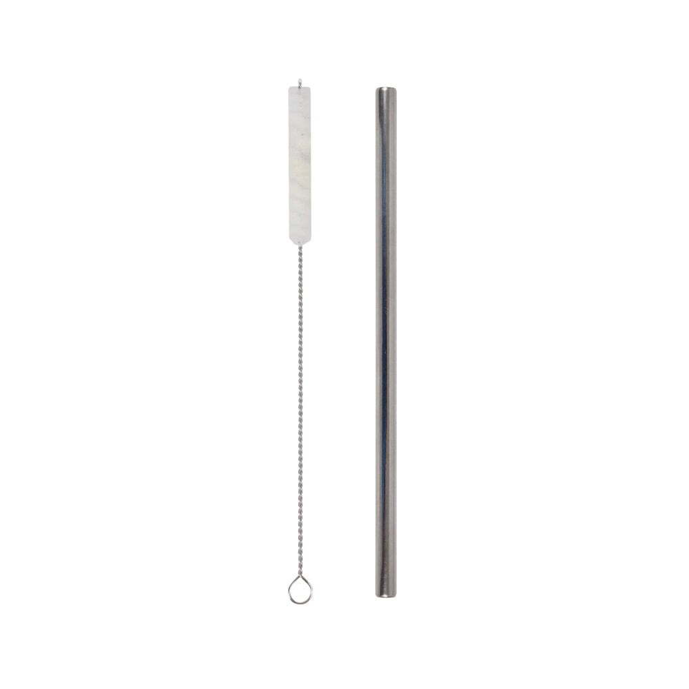 Eco Basics 23cm Stainless Steel Drink/Beverage Travel Straw/Cleaner Reusable (2 Pack) — image 4