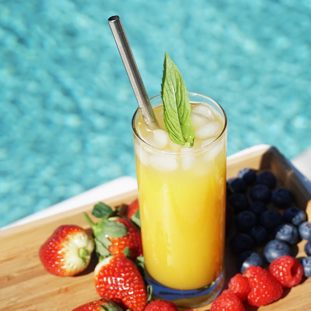 Eco Basics 23cm Stainless Steel Drink/Beverage Travel Straw/Cleaner Reusable (2 Pack) — image 8