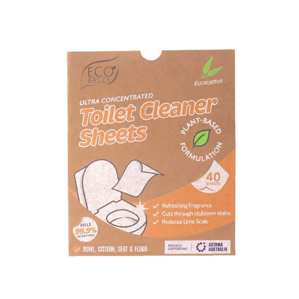 Eco Basics Toilet Cleaner Detergent Sheets w/ Eucalyptus Scent 17cm (40 Pieces)
